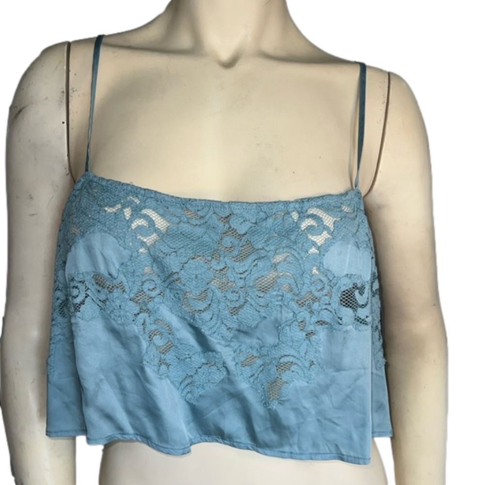 NWT Y2K Urban Outfitters Out From Under Blue Lace Festival Cami. Size Large.